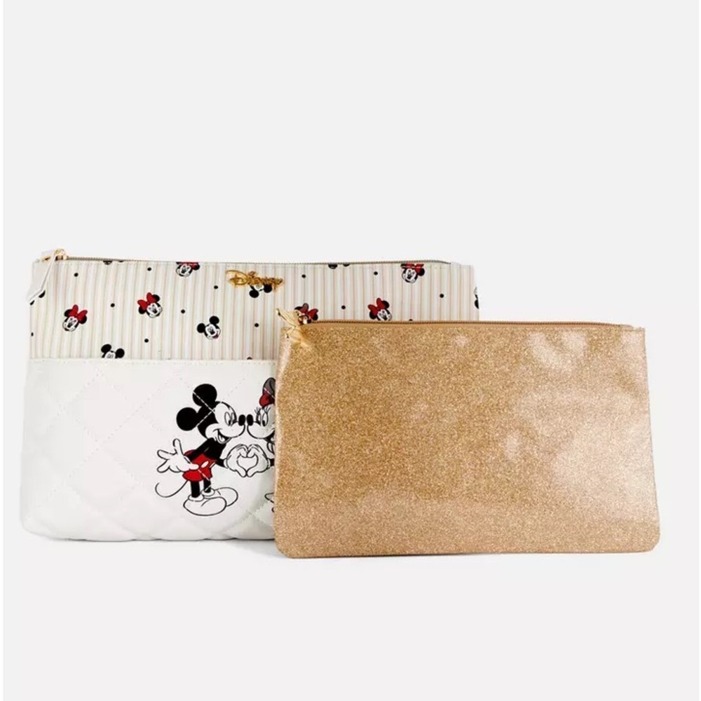 Disney Mickey and Minnie Mouse Two Piece Cosmetic Makeup Bag